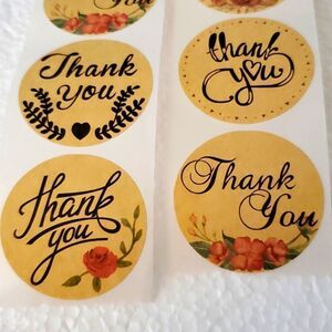 ADD - ON 50 1.5 inch Thank you stickers Craft style